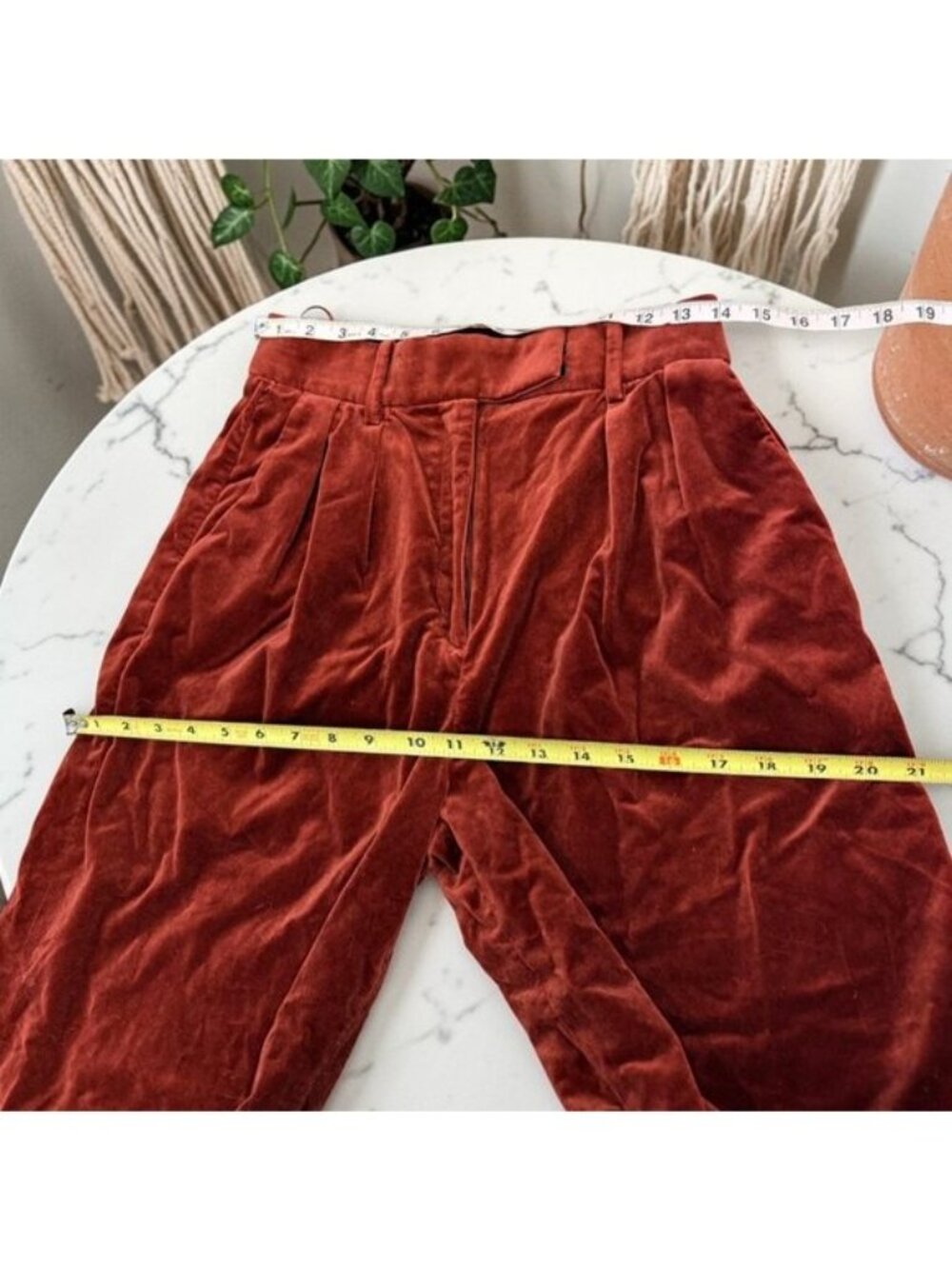 Banana Republic Veluro Relaxed High Waist Ultra Wide Velvet Pants Size 2 Short - Picture 9 of 16